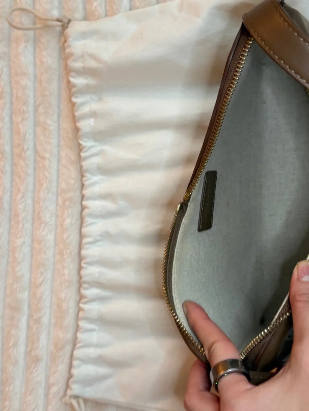 Mansur Gavriel M Frame Shoulder Bag, Desert - Picture 7 of 8